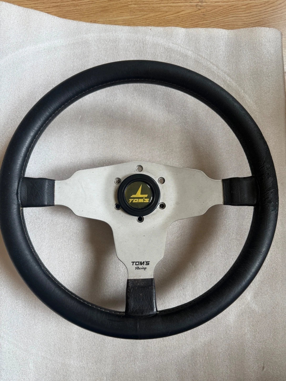 s-l1600-13 TOM’S SPORT COMP STEERING WHEEL HORN RARE TRD AE86 Levin Supra MOMO NARDI MA70 - Image 1