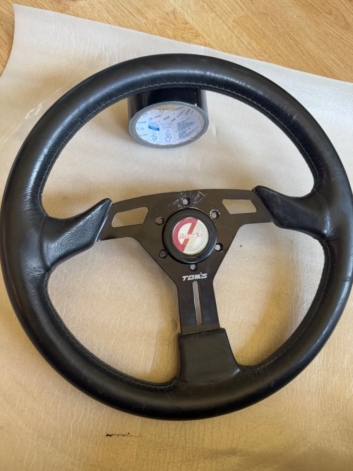 s-l1600-6 TOMS TOM’S STEERING WHEEL HORN RARE TRD SUPRA AE86 NARDI MOMO LEVIN SOARER JZX - Image 1