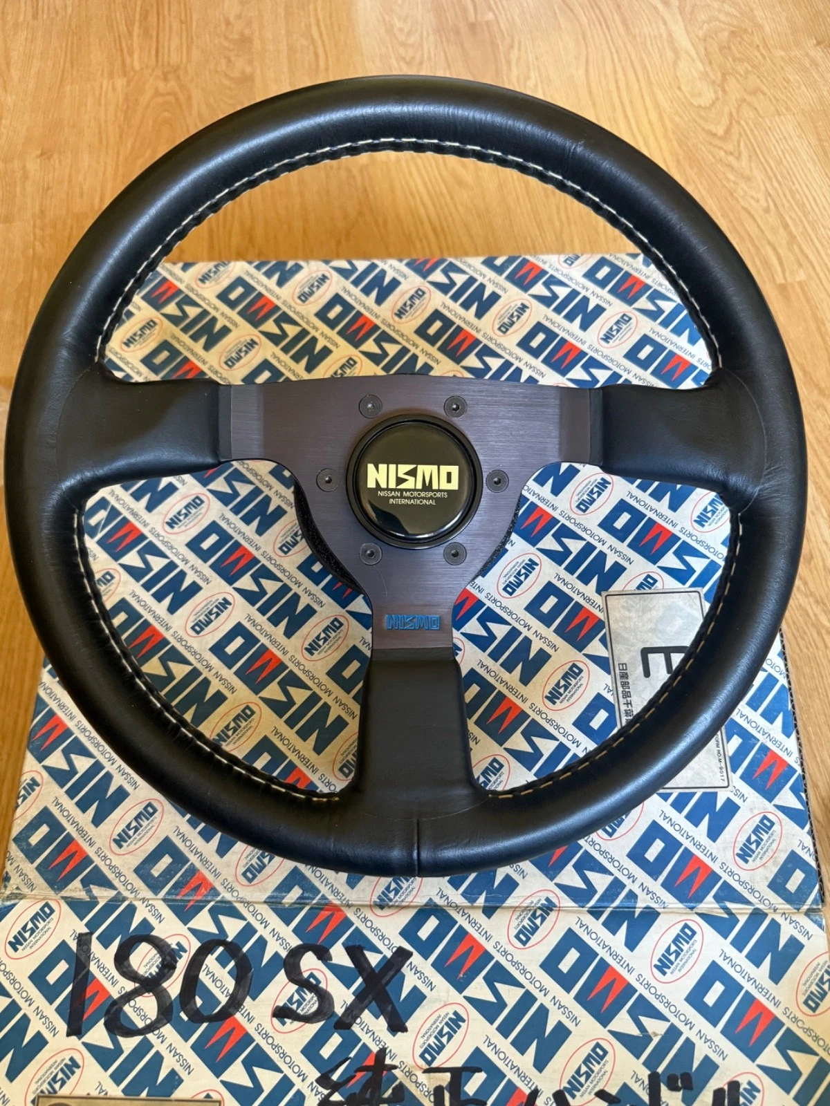 s-l1600-7-2 NISMO OLD LOGO BLUE LOGO 330F Steering wheel Horn 180sx SKYLINE GTR R33 R32 S13 - Image 1