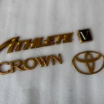 TOYOTA CROWN ATHLETE V OPTIONAL TRUNK GOLD EMBLEM BADGE SET RARE TRD TOMS JDM